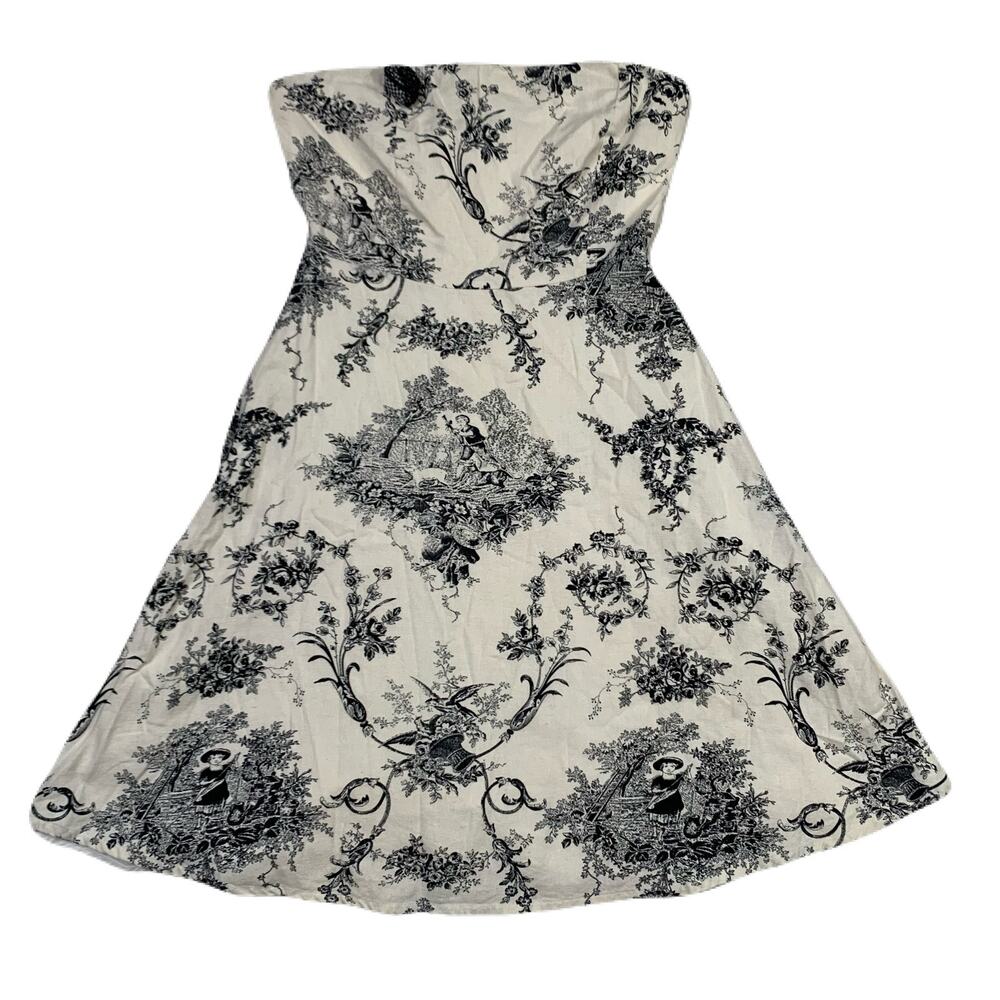 Y2K Bourgeoisie White Preppy goth French Toile Cottage Core Halter Picnic Dress